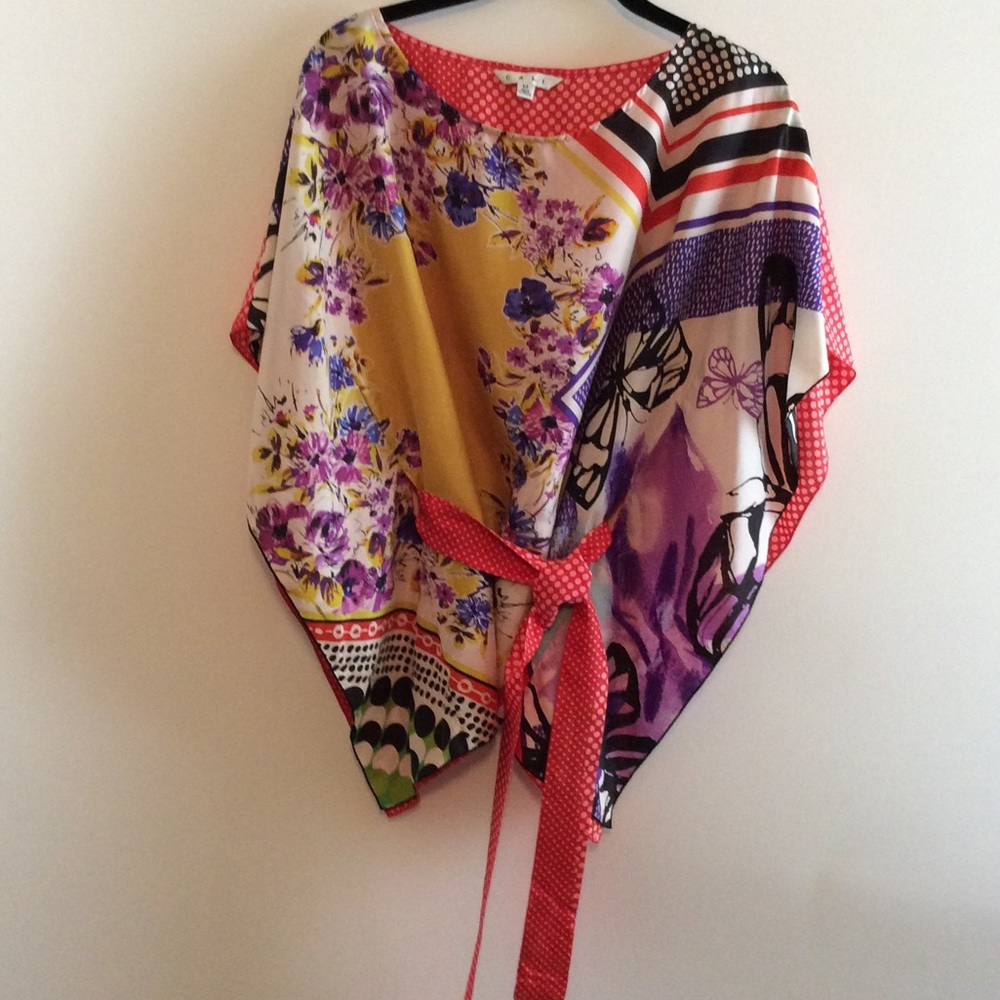 Cabi 100% Silk Kimono Style Blouse